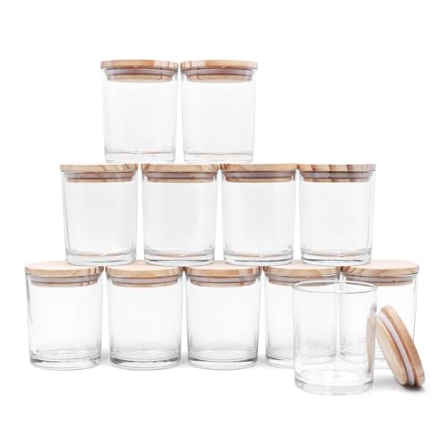 Candle Making Jars Wholesale - 12 Stück 7 OZ Dickwandige Glas-Kerzengläser