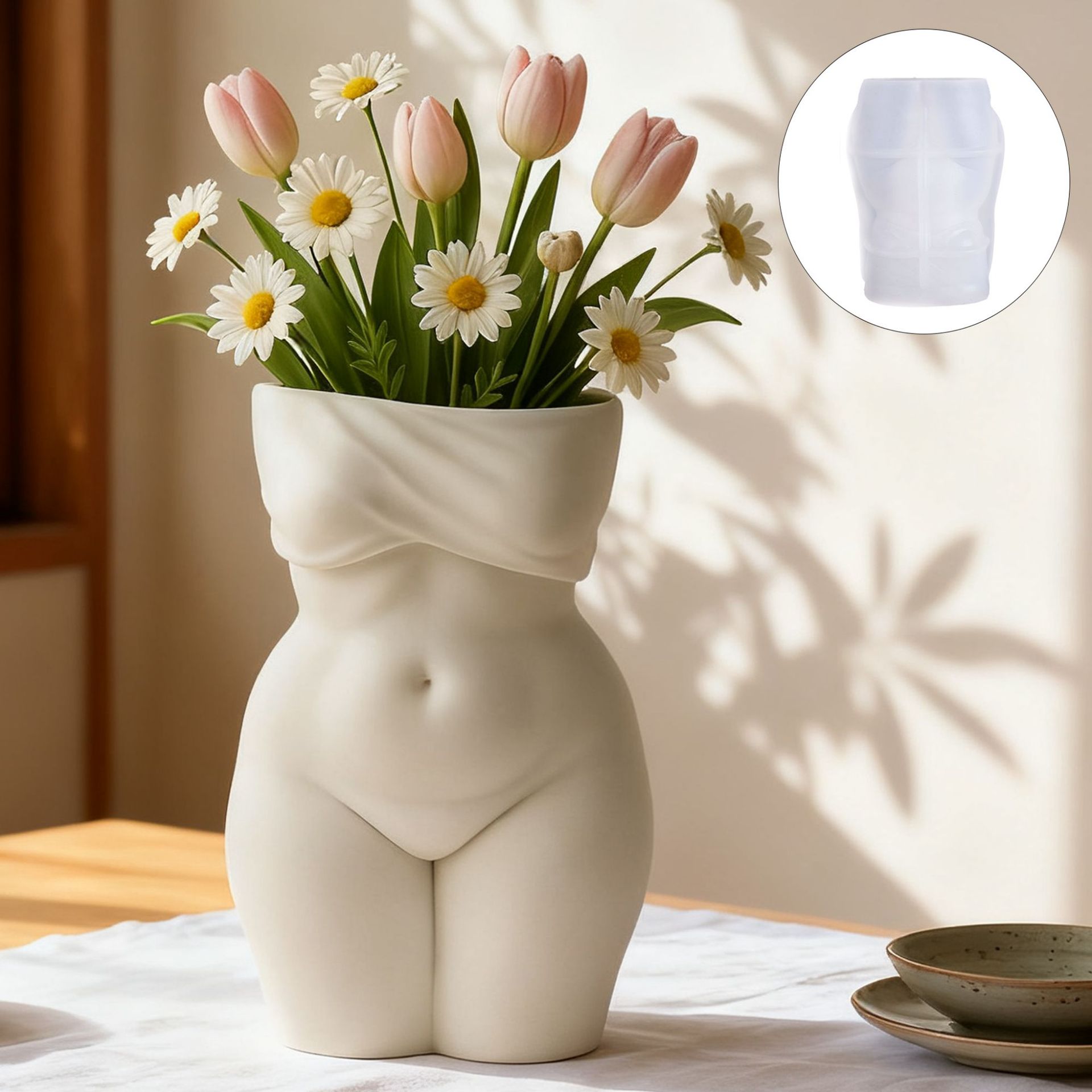 Candle Making Fat - 3D Chubby Female Torso Vase Silikonform,