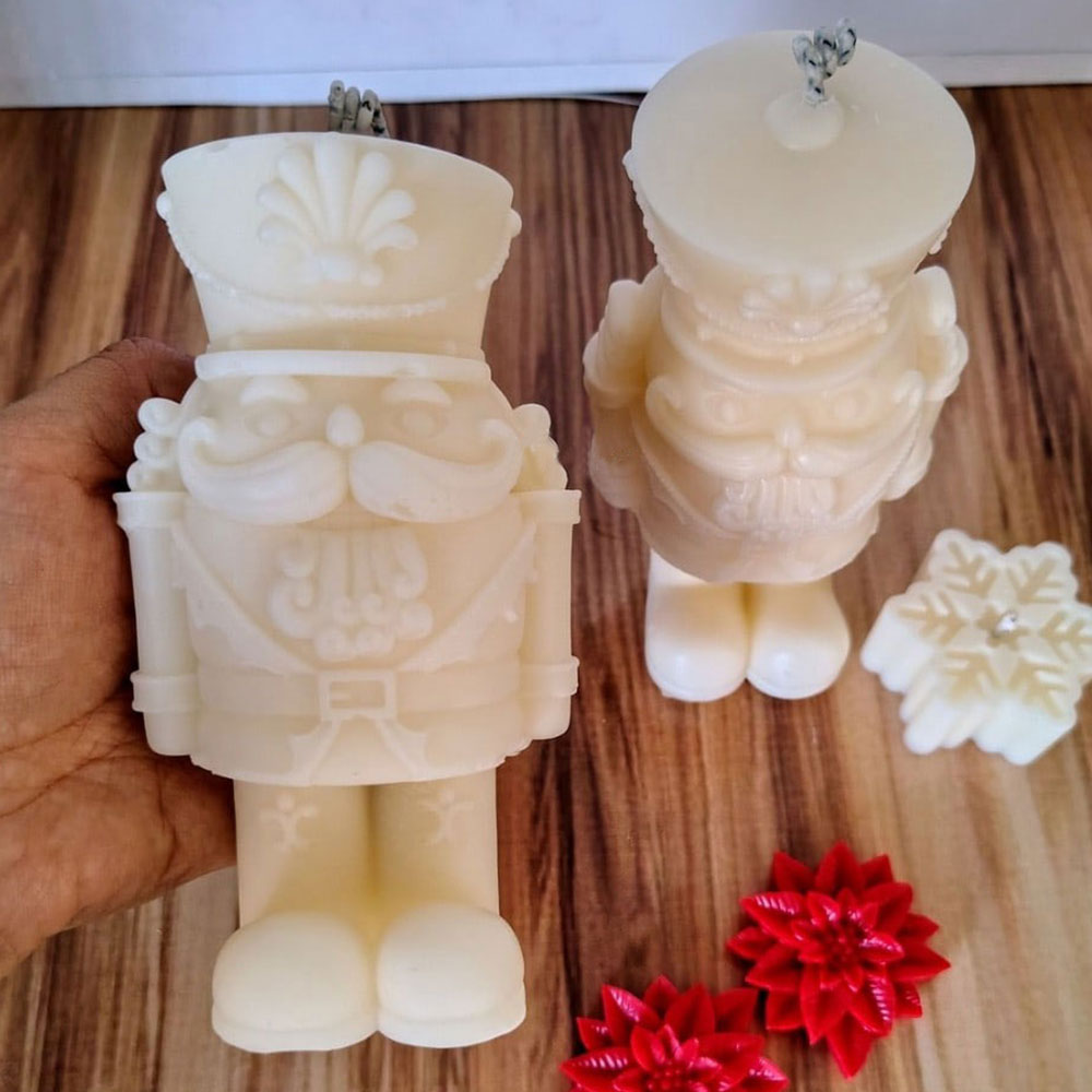 Candle Making Fat - Nussknacker Soldat Silikon Kerze Form 3D