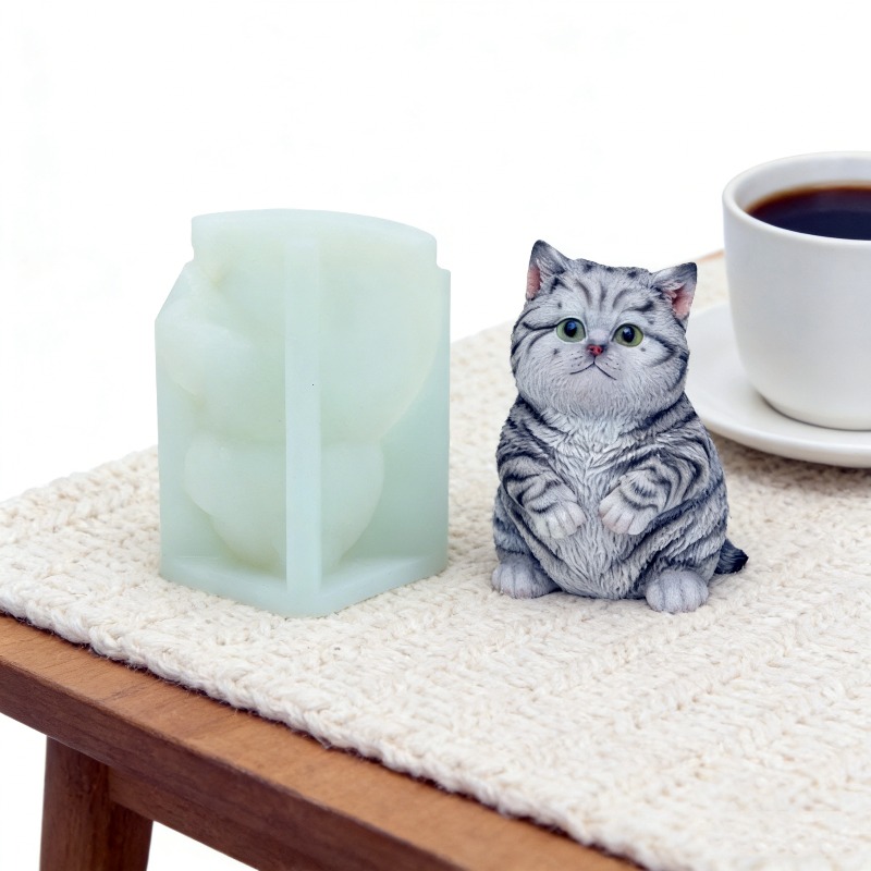 Candle Making Fat - DIY Stehende Dicke Katze Silikonform 3D